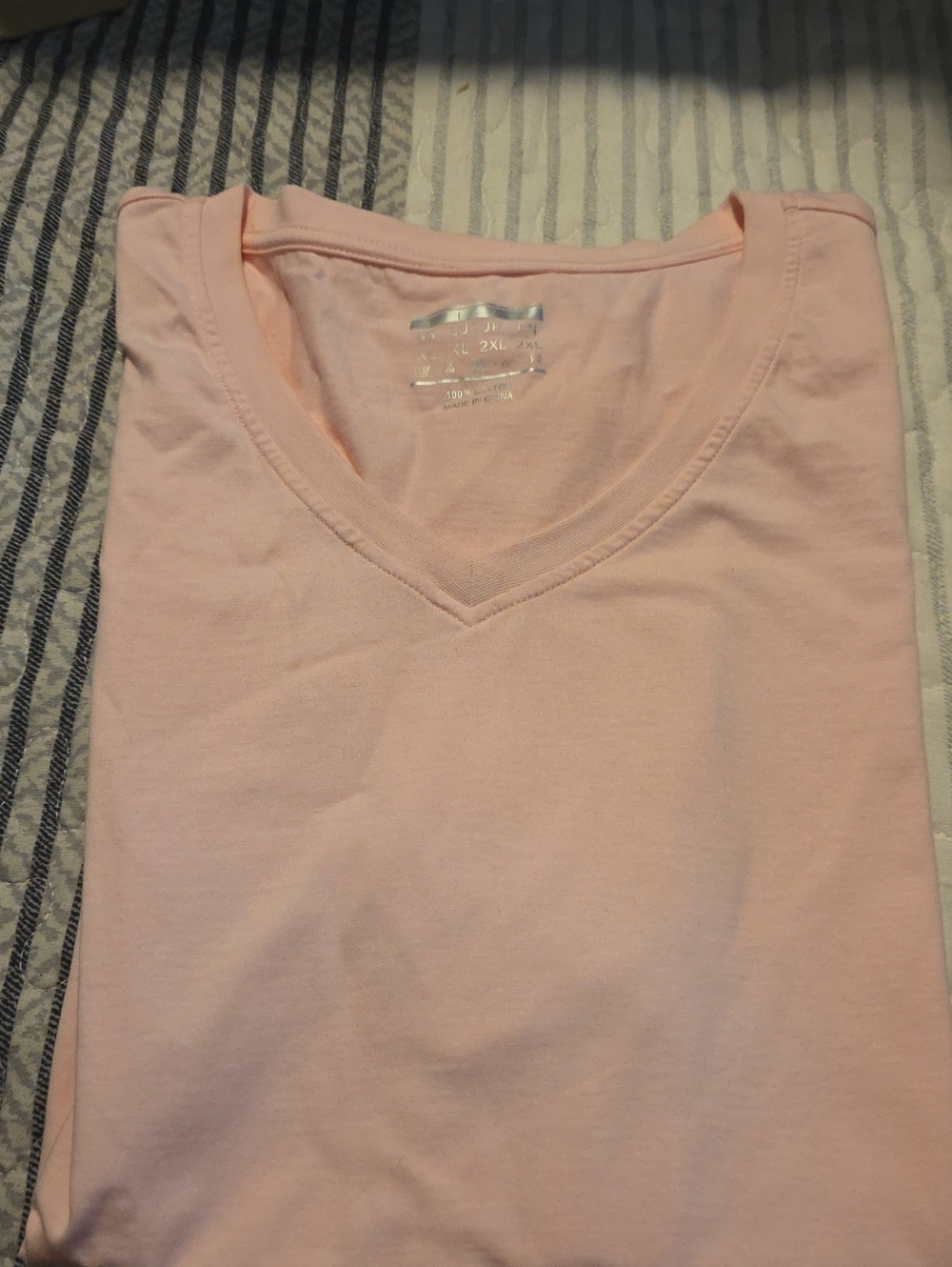 Light Pink V-Neck Women’s Sleep Top